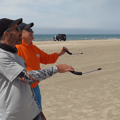 Friends flying