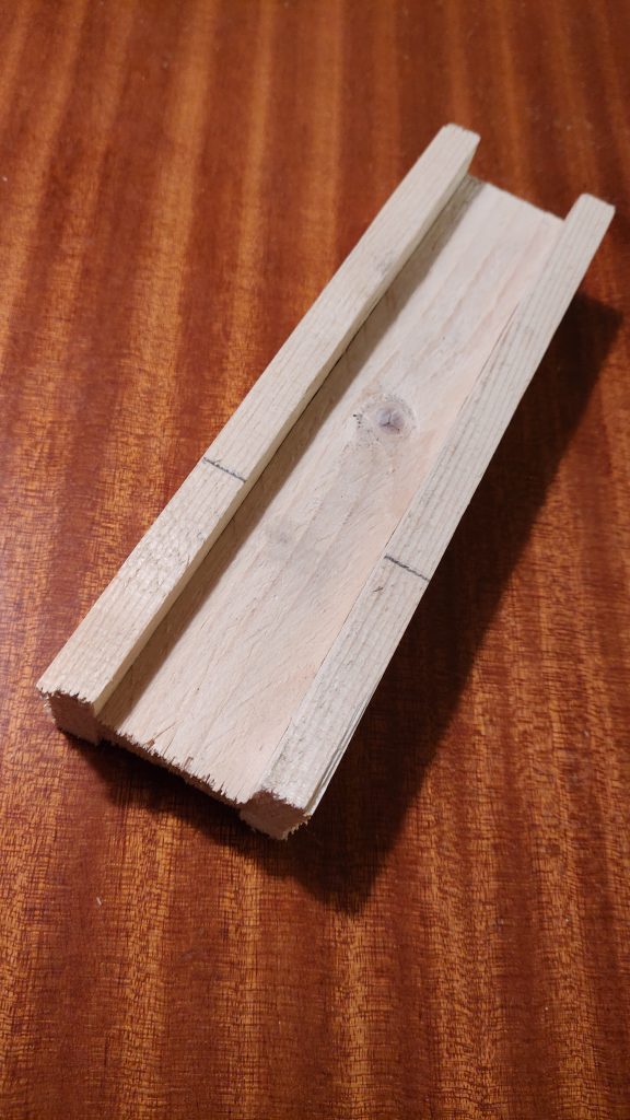 Make two marks so you know where to saw to finish the miter box