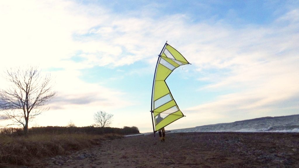 A cold Sunday morning flying on the beach