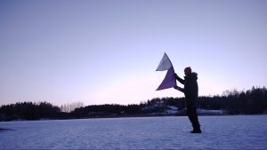 Finally flying on the frozen lake