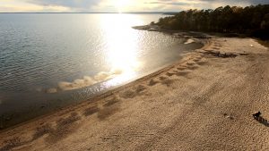 A golden light over the Paradise Beach