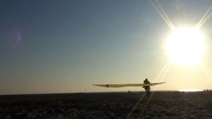 Flaring the Three Dee in great conditions in Rømø