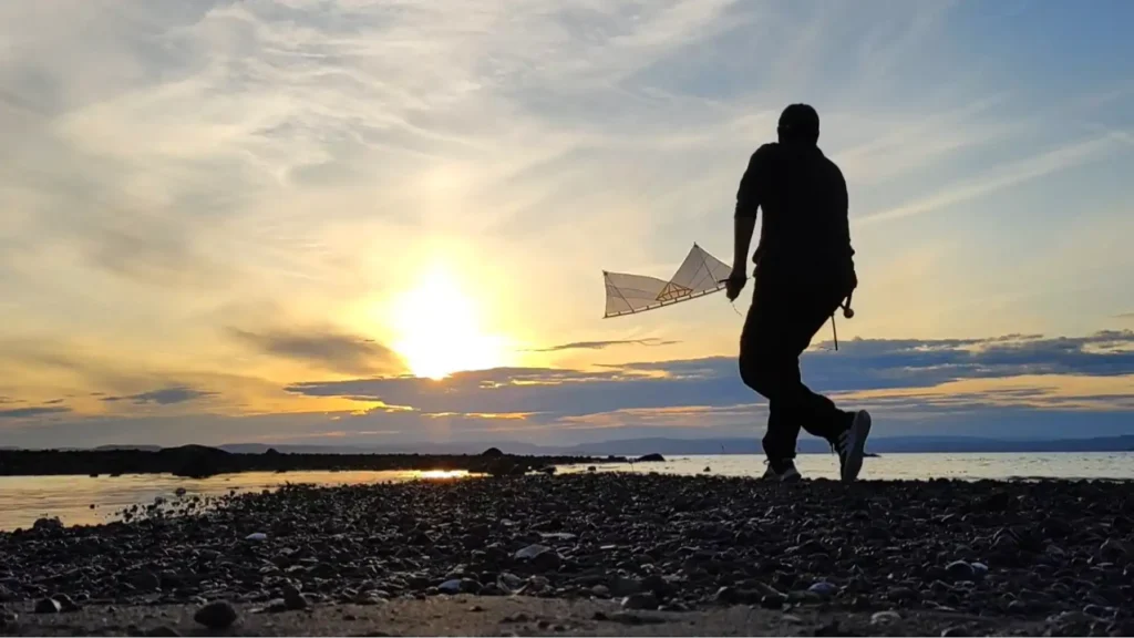 Flying a kite