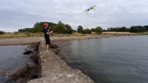 Flying from the jetty