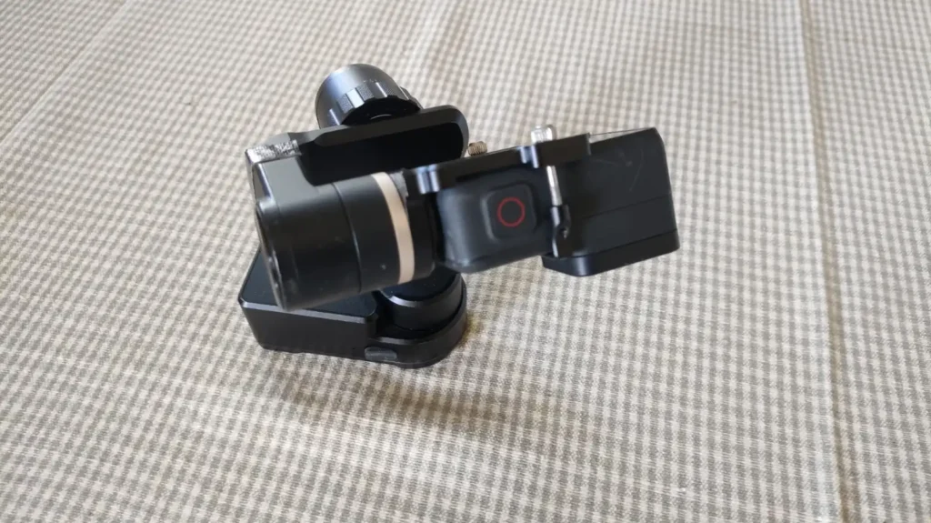 The Feiyutech WG2X with a GoPro camera facing down