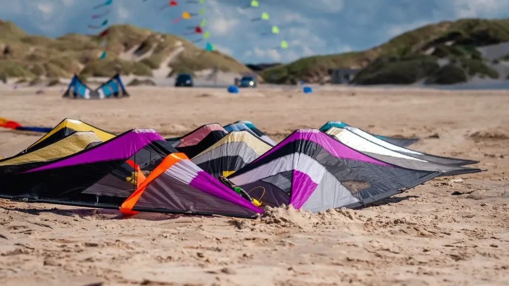 Kites on the sand