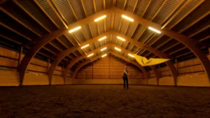 Flying indoor in the riding arena